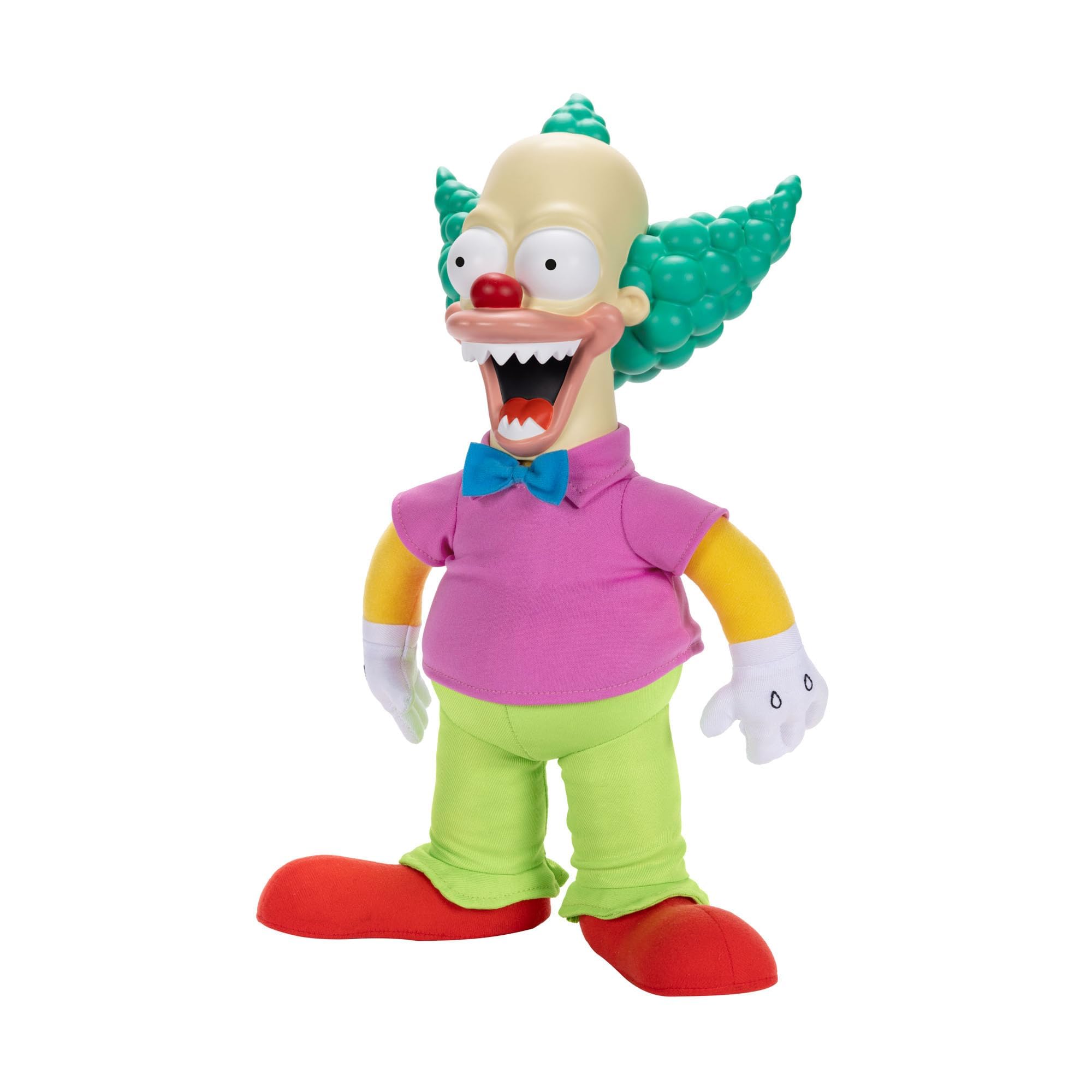 The Simpsons Talking Krusty Doll Plush by Jakks Pacific, Stands 16" / 41cm Tall, Good and Evil Krusty Pull String Doll, from The Classic Treehouse of Horror III Episode, Perfect for Any Simpsons Fan