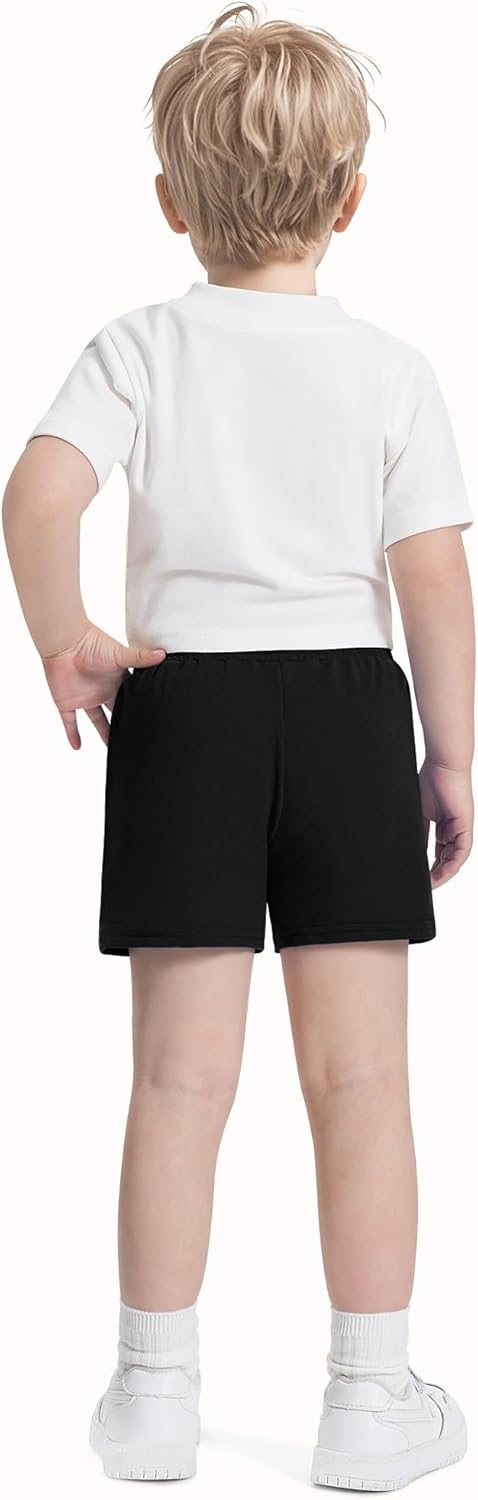 3 Pack Baby Boys Shorts Toddler Unisex Pull On Jogger Shorts Girls Stretchy Cotton Pants with Pocket Size 18M-5T - Image 6