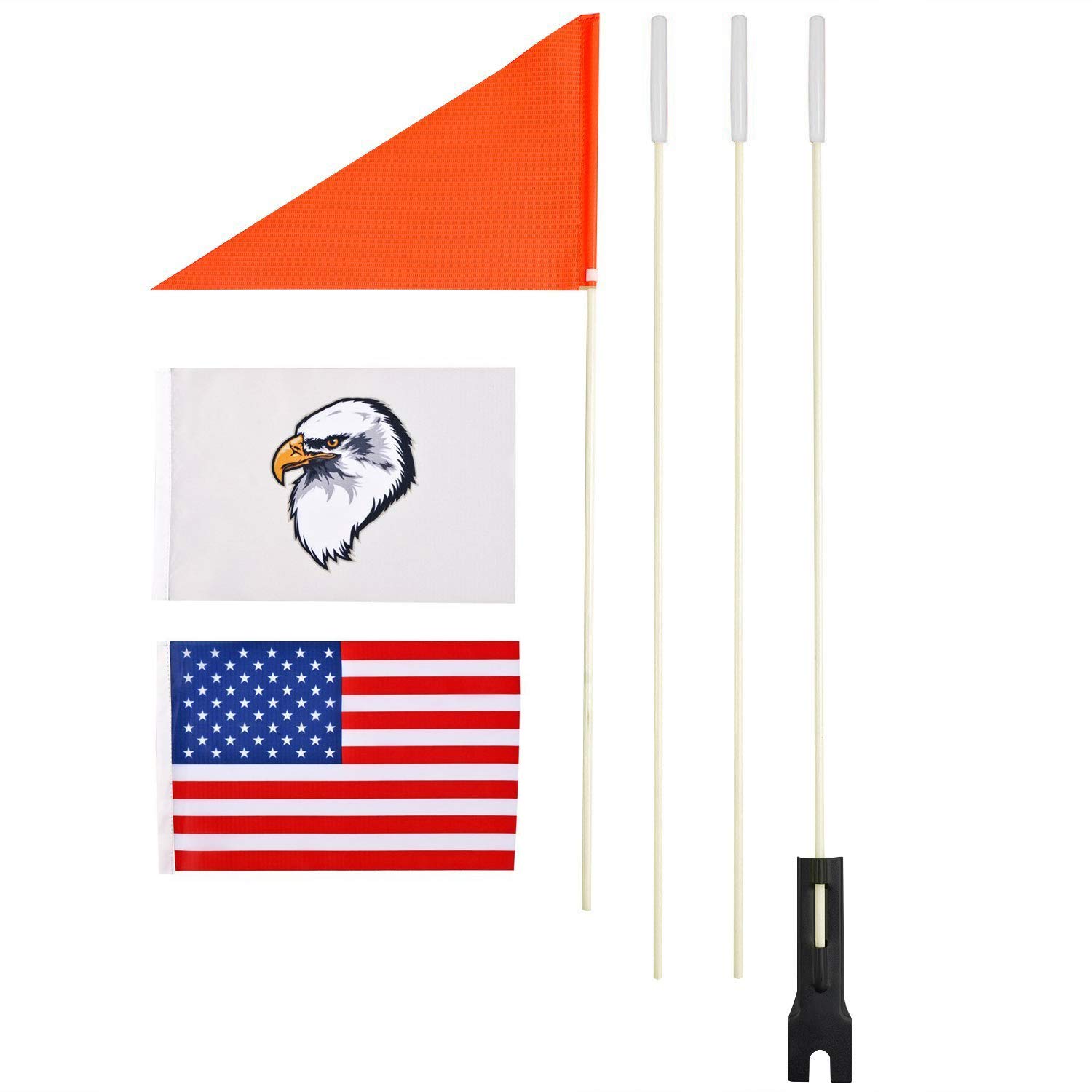 Buy Upgraded Bike Flags with Pole 6 ft High Visibility Orange flags