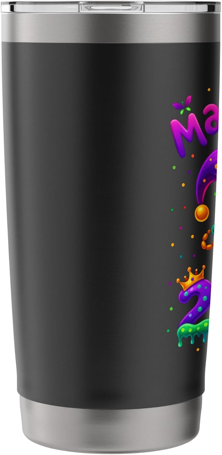 Happy Mardi Gras Carnival Mardi Gras 2026 Men Women Stainless Steel Insulated Tumbler