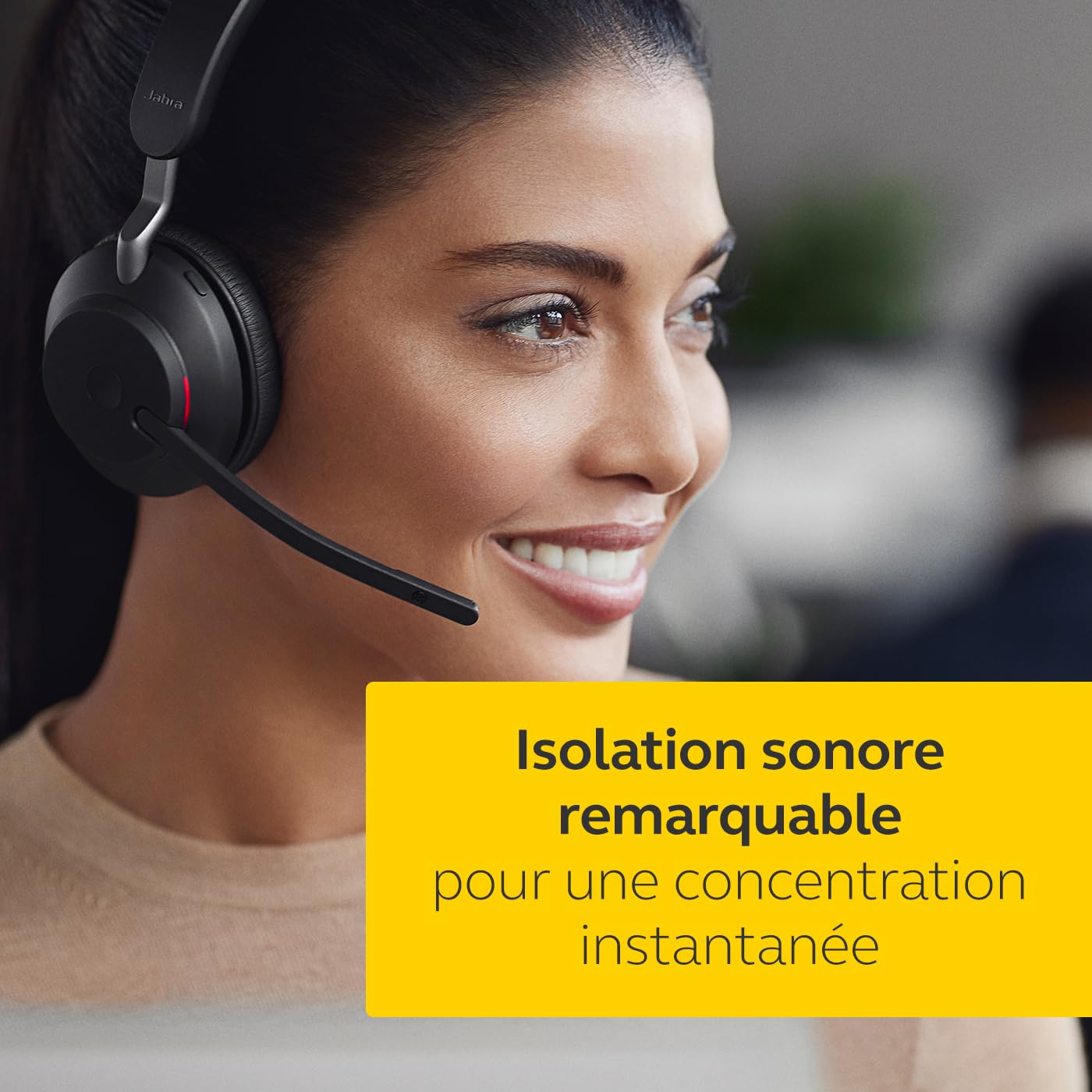 Jabra Evolve2 65 Casque PC Sans Fil - Casque Audio Anti-Bruit Certifié Microsoft Teams avec Batterie Longue Durée - Adaptateur Bluetooth USB-A - Noir