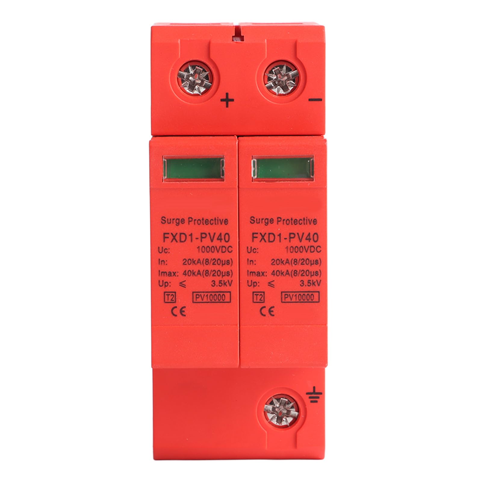 Parafoudre Solaire DC1000V 20-40KA - Protection Surtension Domestique 2 Pôles