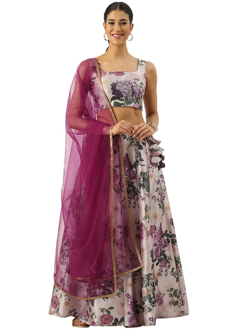 Women's Multicolor Digital Printed Taffeta Kali Lehenga Festive-picture-35