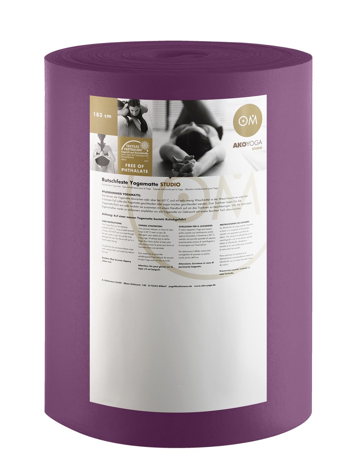 Yogabox Esterilla de yoga (rollo de 20 m, ancho de 80 cm, grosor de 4,5 mm)