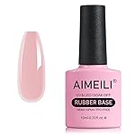 AIMEILI Hema Free Rubber Base Gel For Nails, Soak Off U V LED Clear Sheer Gel Nail Polish, 4 in 1 Nail Strengthen/Enhance/Base Coat/Color - (451) 10ml