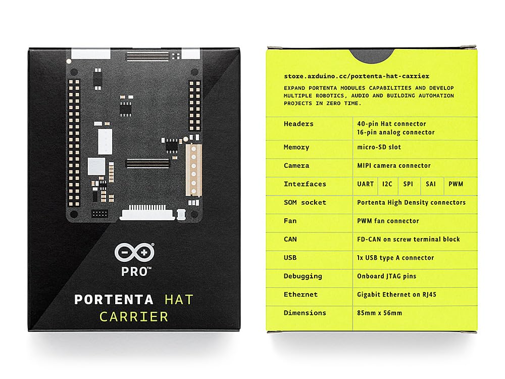 Arduino Portenta Mid Carrier ASX00055 - Scheda Di Espansione Per Portenta H7, I/O, Ethernet, CAN, Ideale Per IoT E Industria