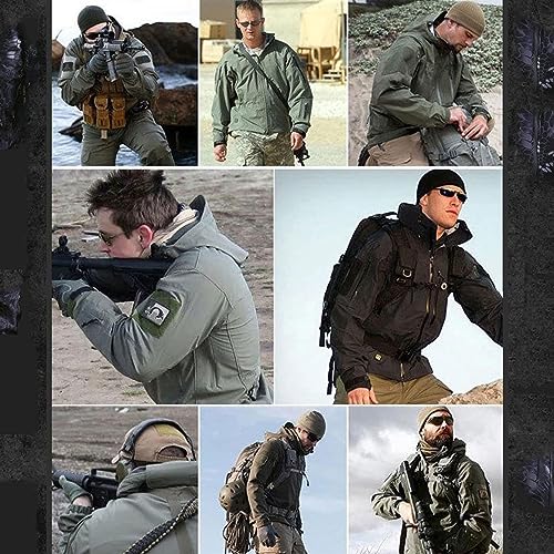 Conjunto de pantalones tácticos de concha suave, uniforme de camuflaje impermeable con capucha, ropa ligera para exteriores para hombre