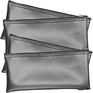 ibasenice 4pcs PU Microphone Carrying Pouch with Zipper Wear Resistant Dustproof Mic Storage Bag for Singers and Device Pr...