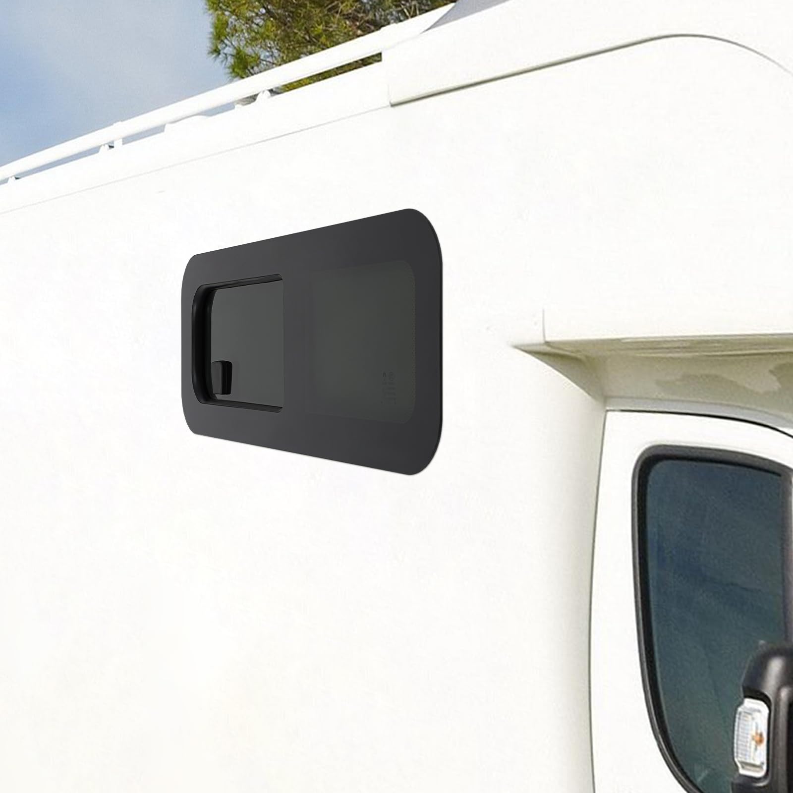 Finestra laterale per camper orizzontale, per camper, camper, veicoli da costruzione, blu marino (780 x 280 mm)