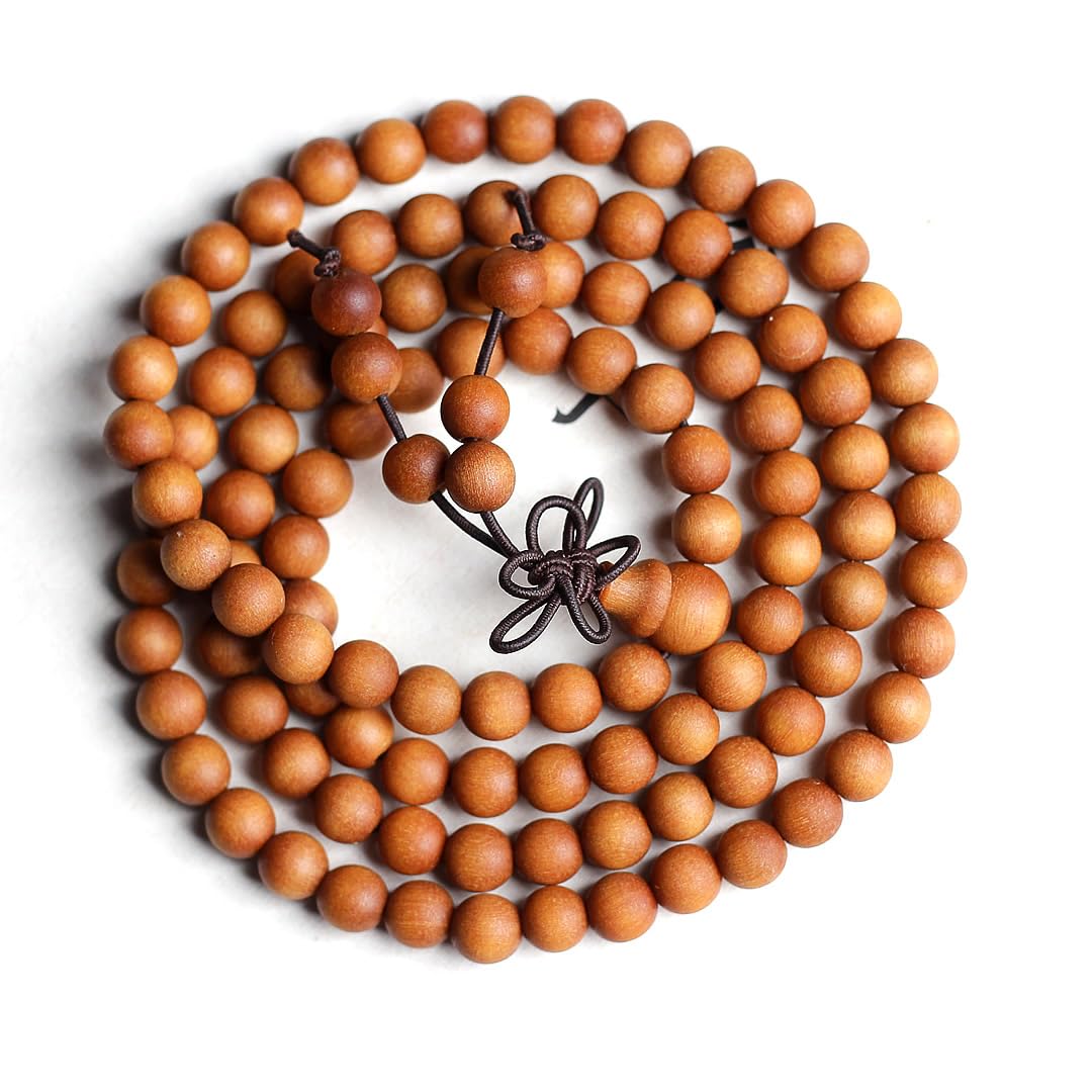 Zen Dear Unisex Teak Wood Prayer Beads Buddha Buddhist Beads Japa Mala Necklace Bracelet Bead