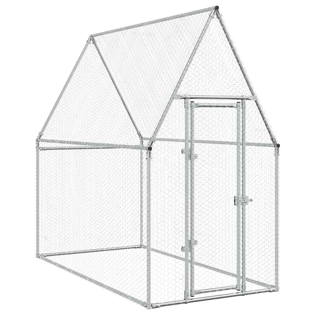 Spacious Chicken Cage for Small Animals, Large Chicken Run for Hens Ducks, Walk in Coop with Lockable Latch, Galvanised Steel Cage 200x100x190 cm