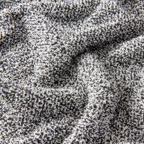 Image of CozeCube Reversible Knitted Throw Blanket, Black White Melange 50 inchx60 inch