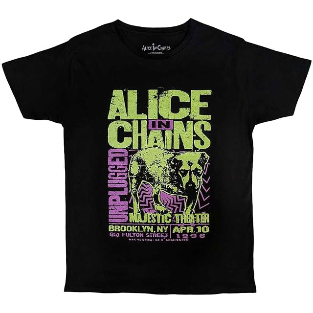Foto 3 de 4 de Camiseta para hombre Alicia en Cadenas Unplugged Dog Negro, Negro, S