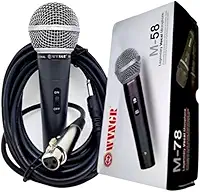 Microfone Dinamico Com Cabo 5M Profissional Sm-58 Wvngr Amplificador/Karaokê/Conferências