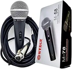 Microfone Dinamico Com Cabo 5M Profissional Sm-58 Wvngr Amplificador/Karaokê/Conferências