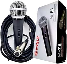 Microfone Dinamico Com Cabo 5M Profissional Sm-58 Wvngr Amplificador/Karaokê/Conferências