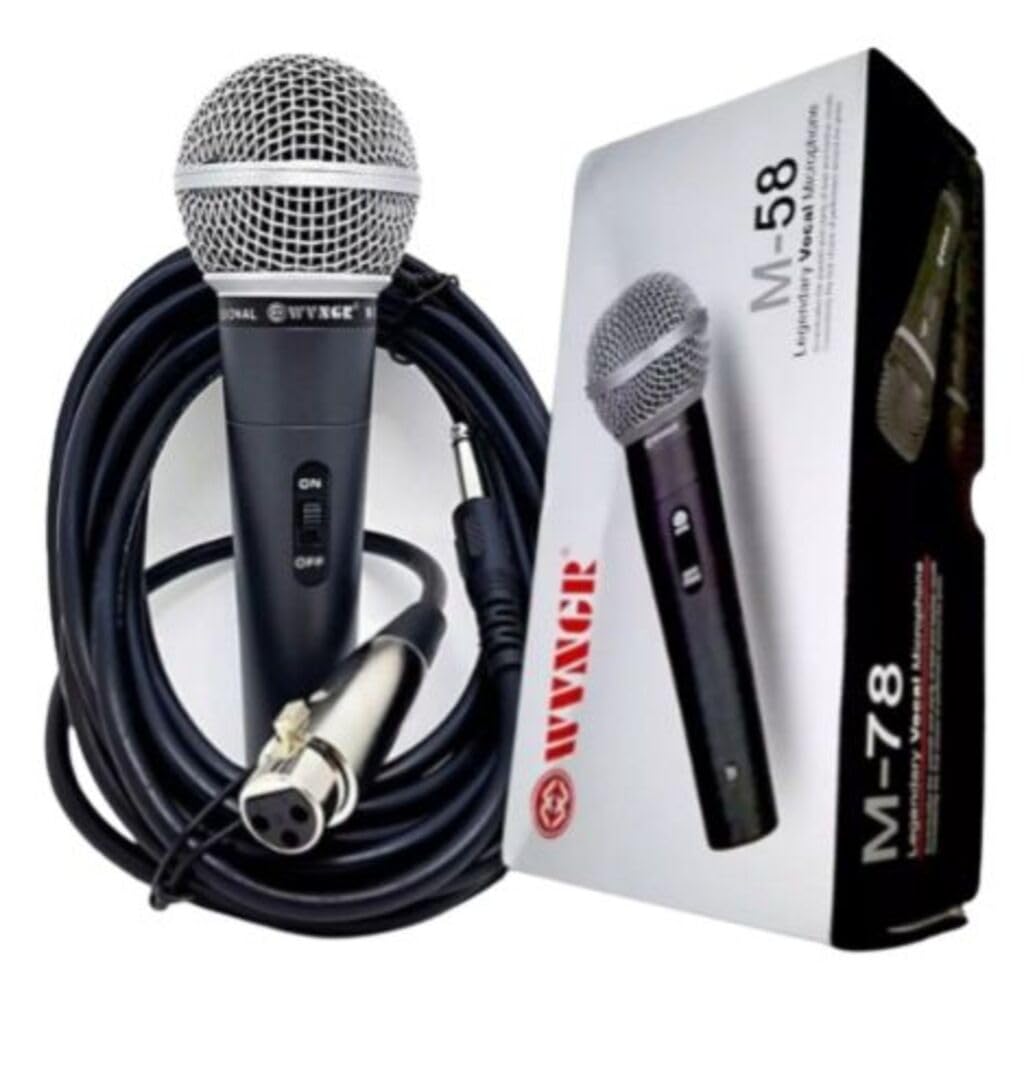 Microfone Dinamico Com Cabo 5M Profissional Sm-58 Wvngr Amplificador/Karaokê/Conferências