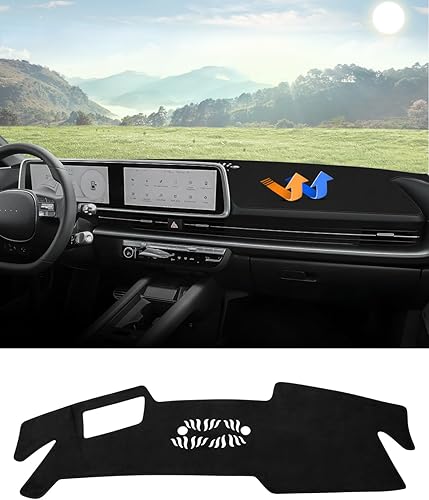 Autorder Tapete de cubierta de tablero para Hyundai Ioniq 2023 2024 6 accesorios para cubierta de salpicadero, alfombrilla de franela para parasol