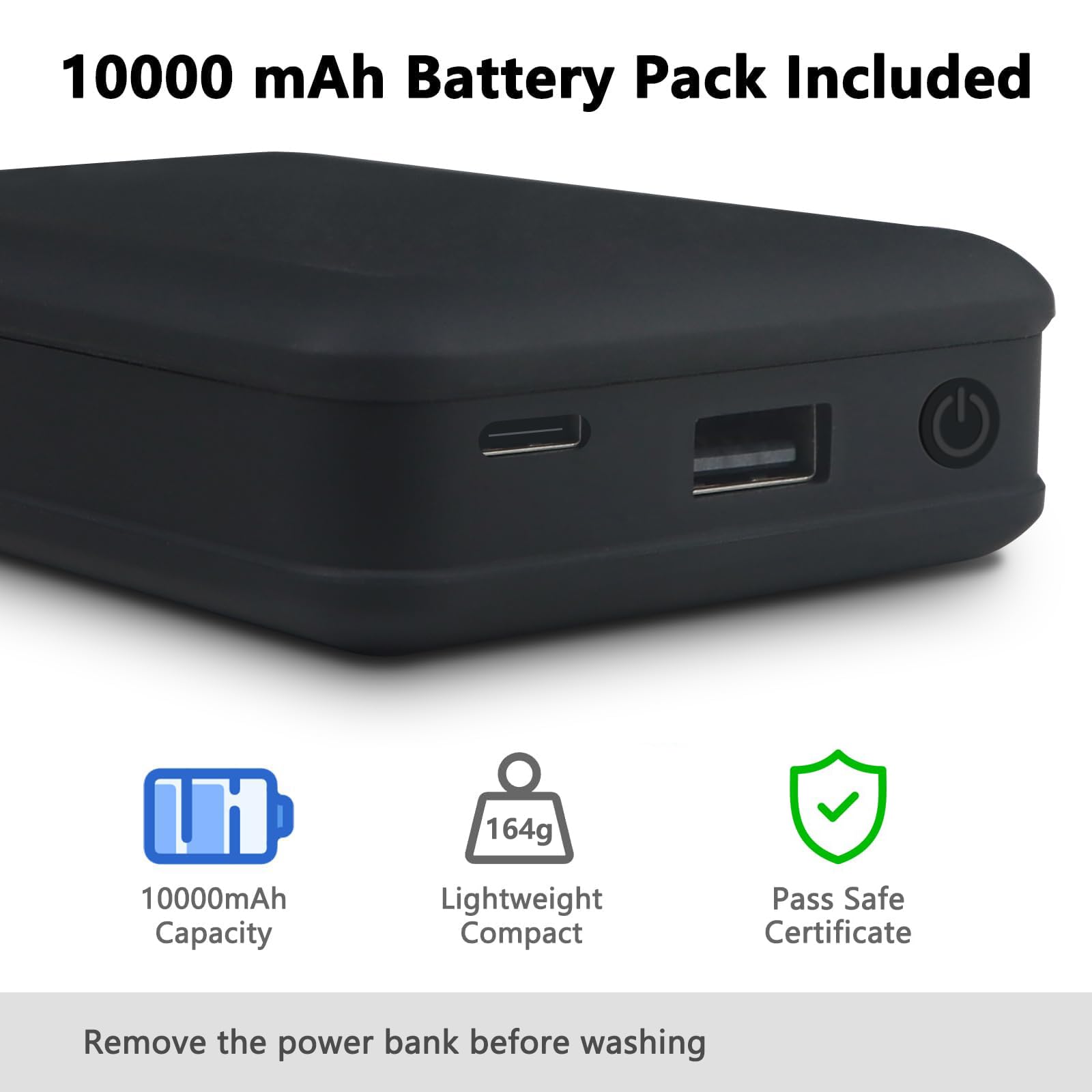 WUEAOA Gilet Riscaldato Uomo, Smanicato Riscaldato Uomo, Gilet Riscaldante uomo con Batteria 10000mAh,3 Livelli Di Temperatura,Ideale Per Lavoro All’Aperto, Escursioni, Pesca, Inverno