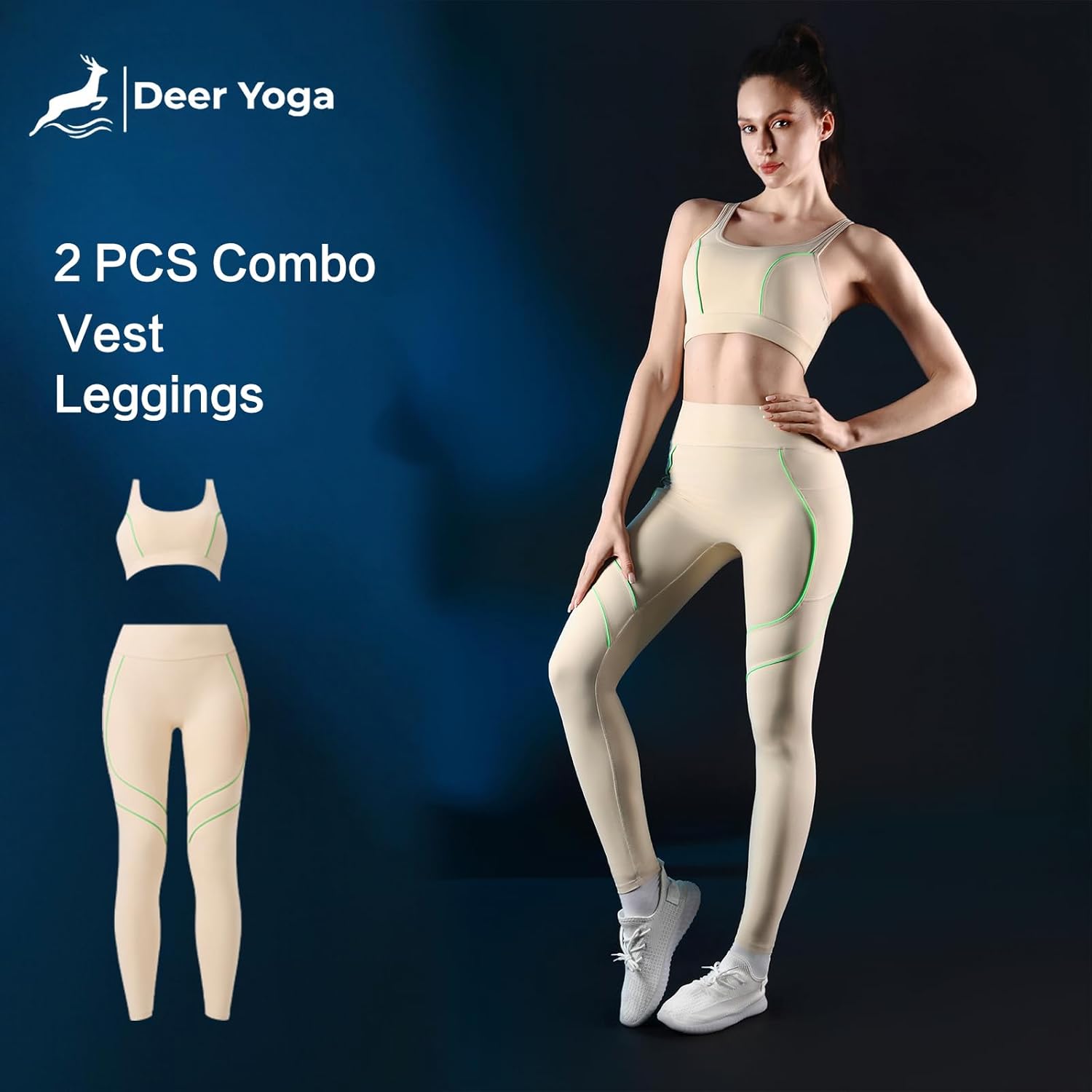 Workout Sets for Women 2 Piece Reflective Sports Set Bra Elastic Yoga Athletic Sets Matching Pilates Gym Clothes - Image 5