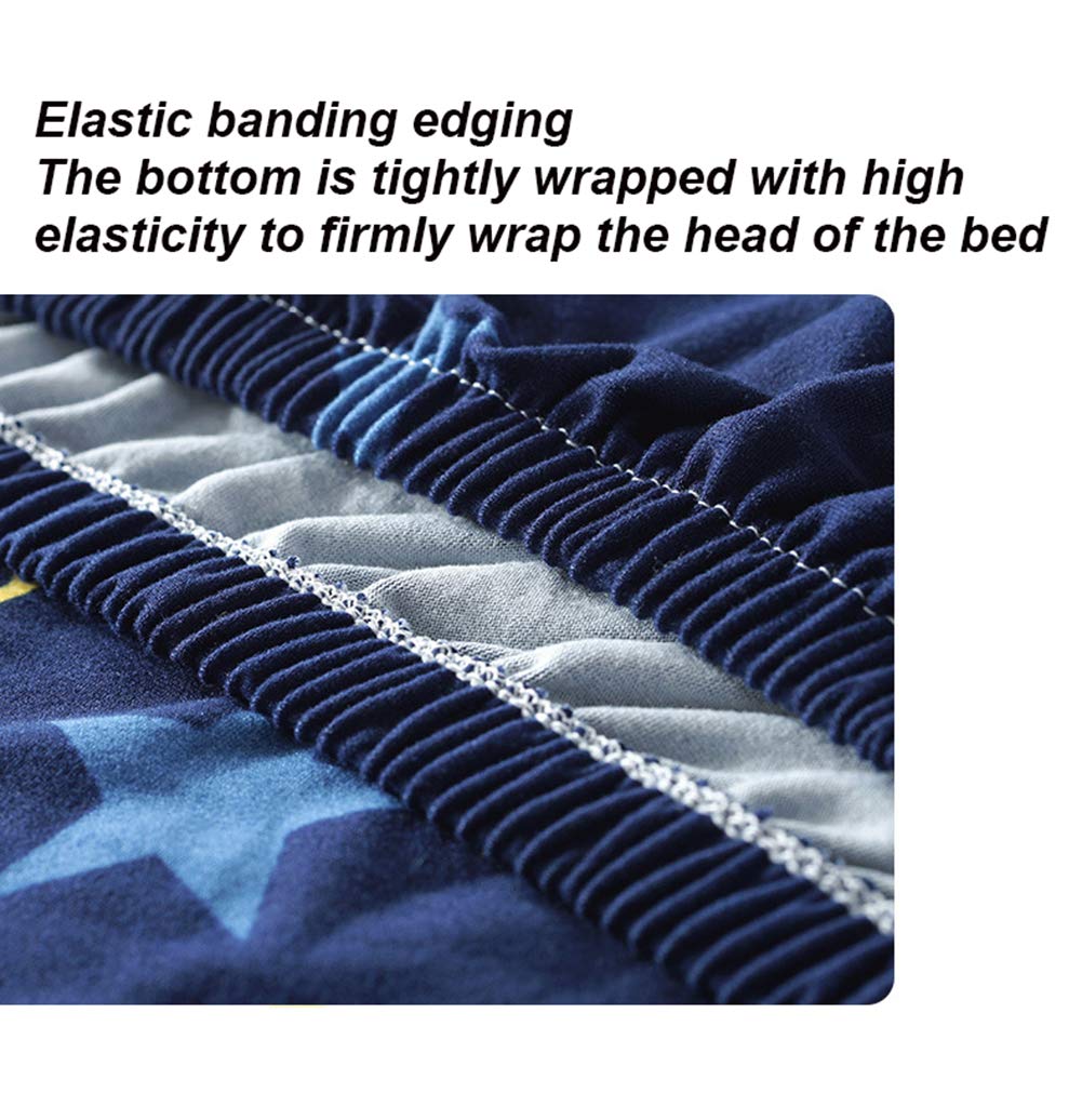 Copri Testata Letto Matrimoniale Protezione Elastica a Tinta Unita Elastico all-Inclusive Coperchio Europeo Soft Cover per letto 140-170cm. - Blu Scuro