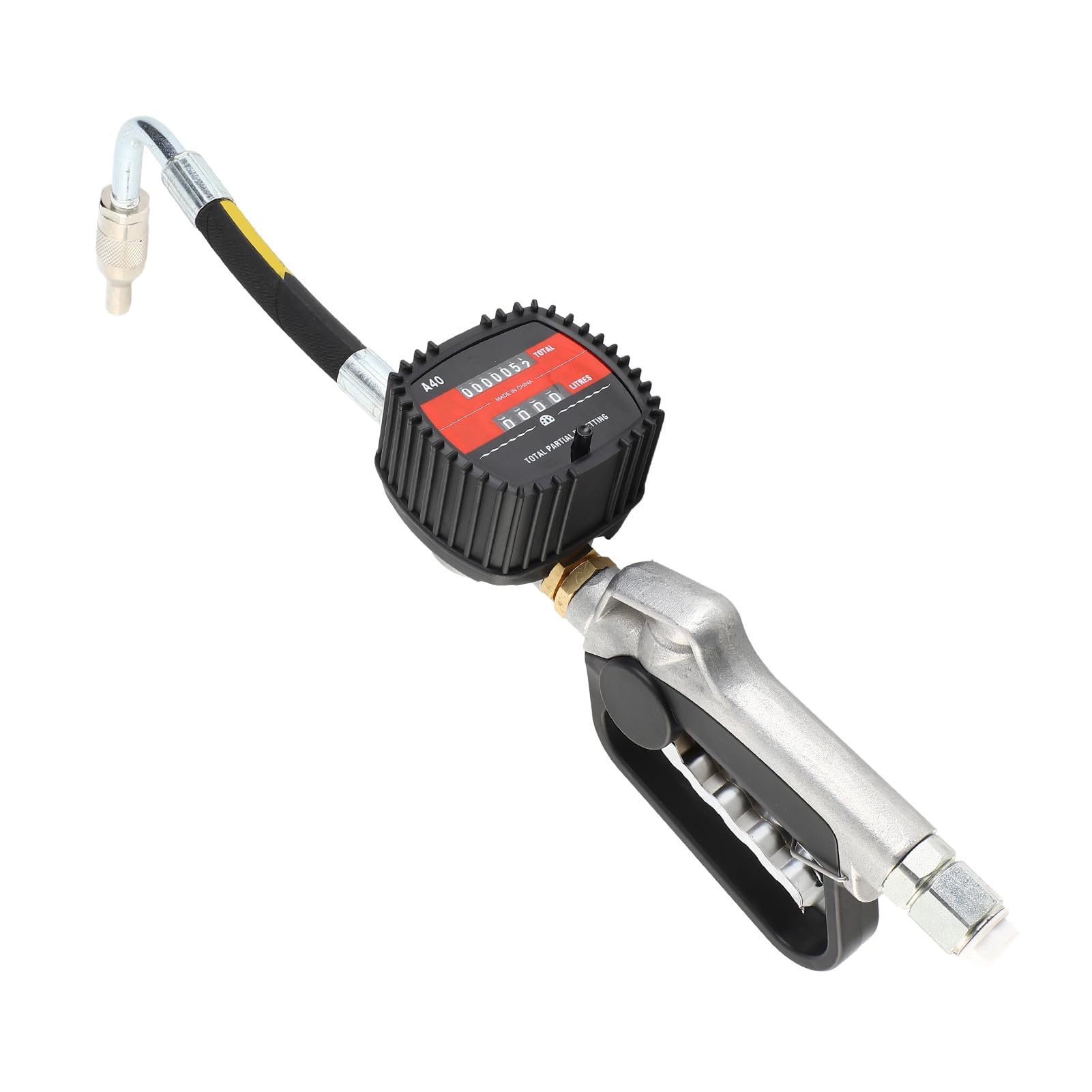 LiebeWH Pneumatyczny Pistolet do Oleju Dysza Dozująca Pistolet do Tankowania Wylot 1/2 Cala NPT Wlot 3/4 Cala 1500PSI z Miernikiem 4 Jednostki LTR GAL PT QT i Ergonomiczny Uchwyt