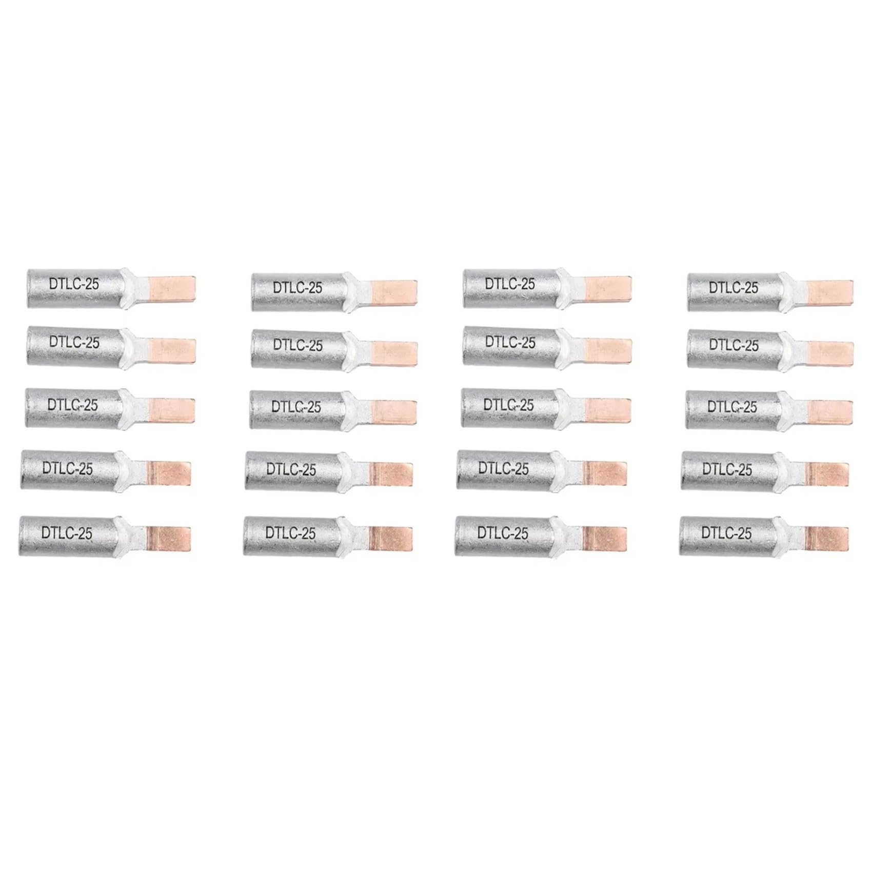 Jnchdghwa Silver 20Pcs Circuit Breaker Copper Aluminum Cable Terminal Electric Meter Wire Connector Bimetallic Cable Lugs Dtlc-25