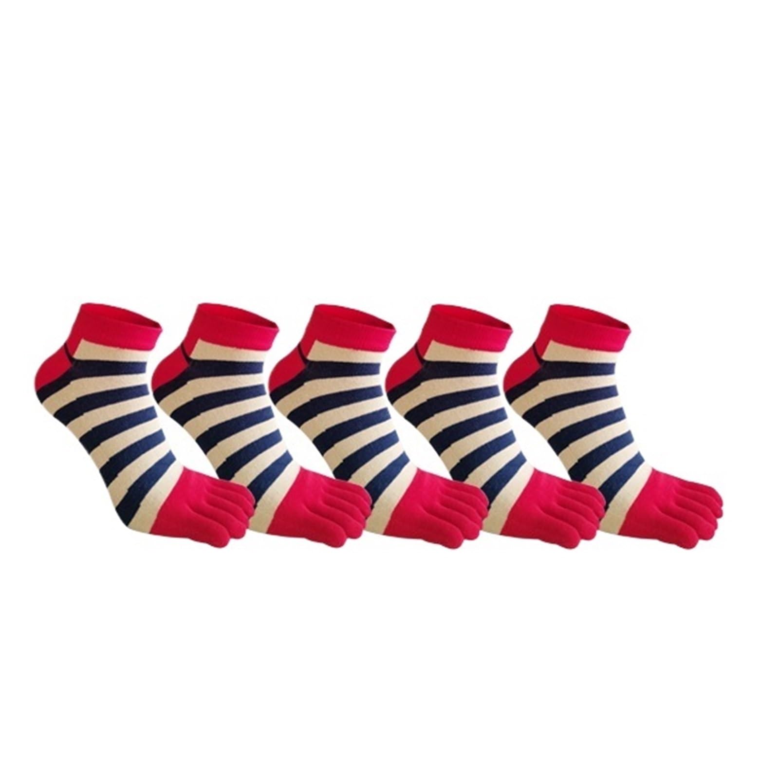 Calcetines de dedos de algodon para hombre pack de 5 pares a rayas invisibles