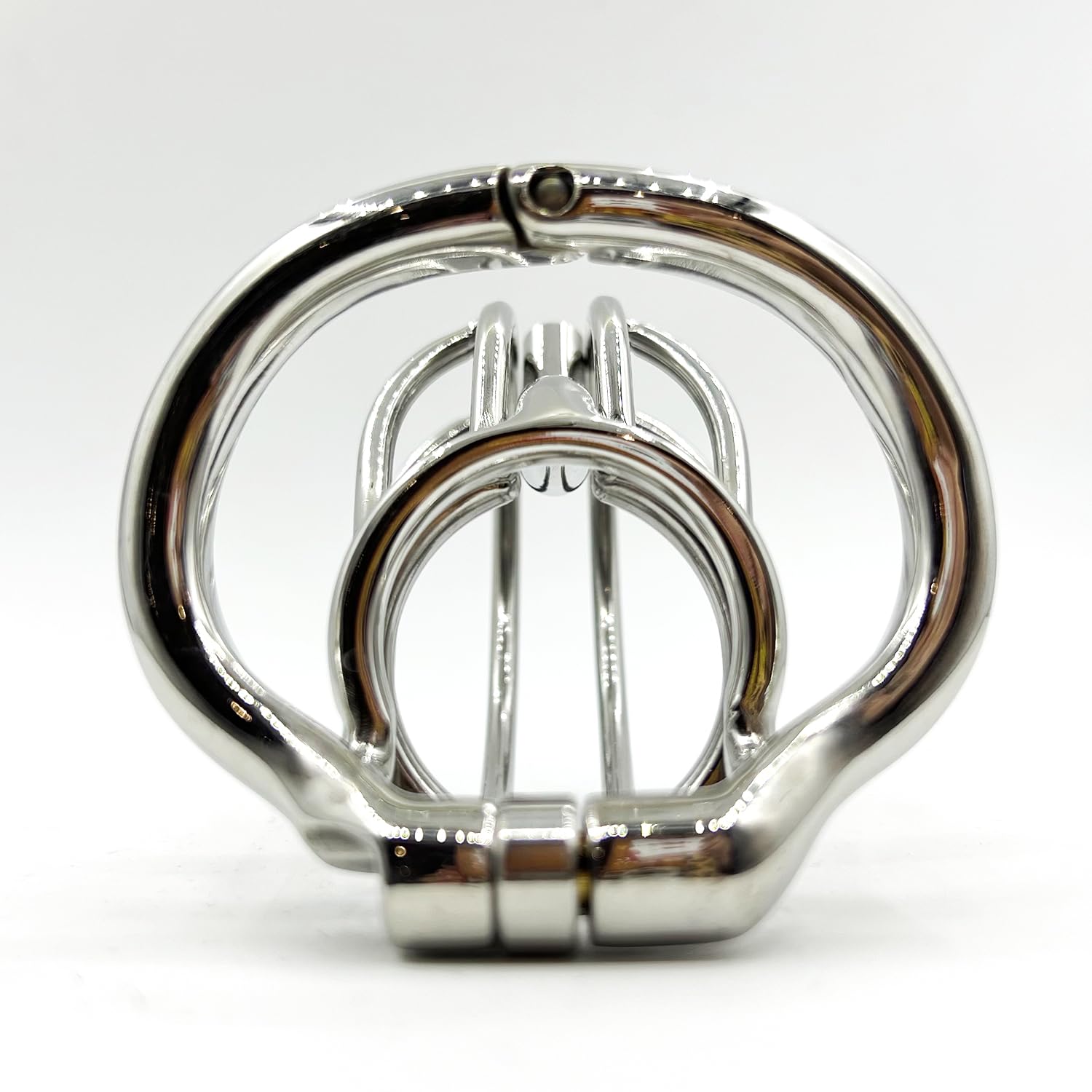 Edelstahl PA Piercing Keuschheitskäfig Herren Atmungsaktiver Peniskäfig Mit 3.0 Verstellbarer Cockringe Und Tragbarer Gürtel SM Klein Metall Chastity Cage Extrem SM Sexspielzeug,Silber,51mm