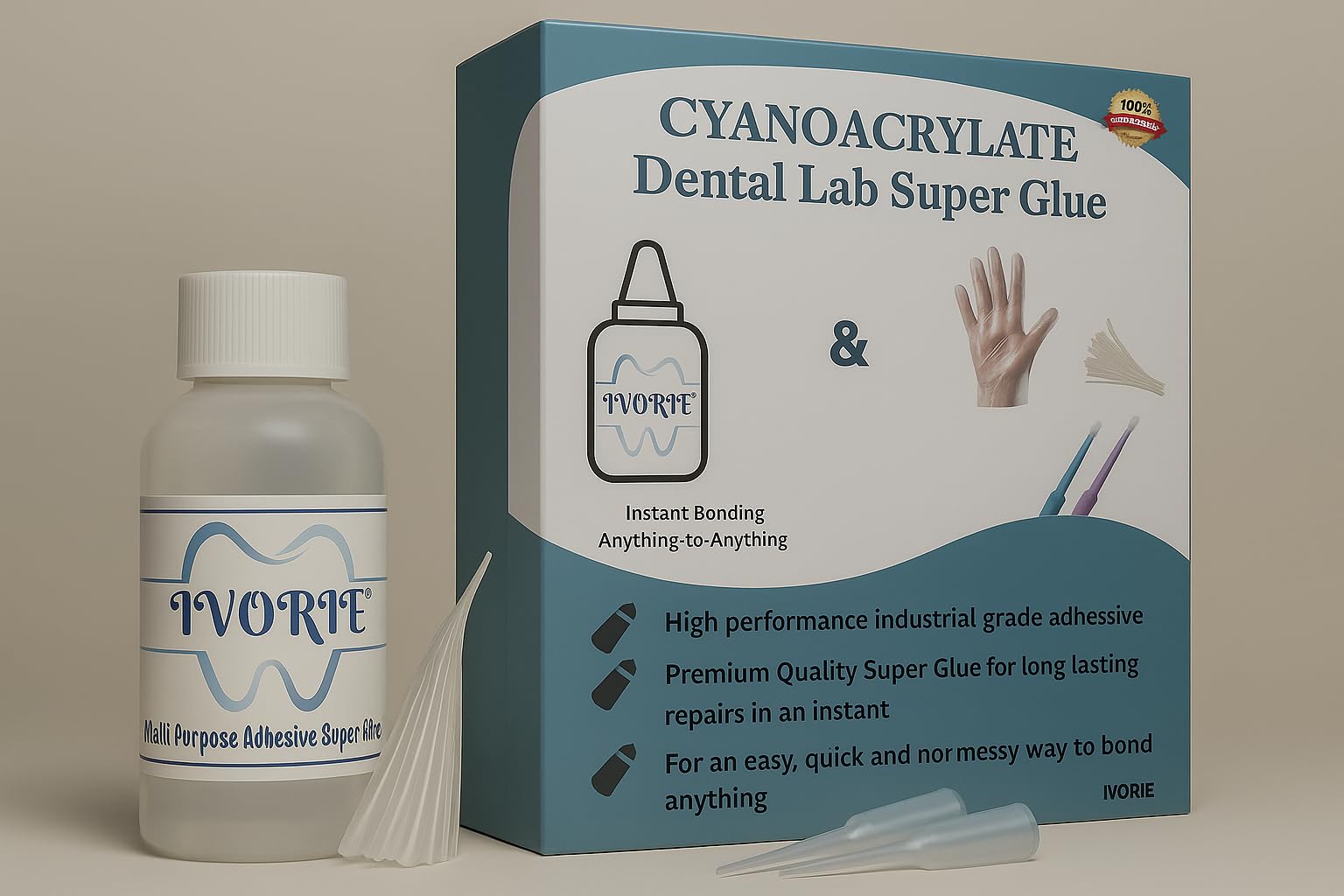 Ivorie Instant Bonding Glue Adhesive - Dental Lab (Thin - 2oz)