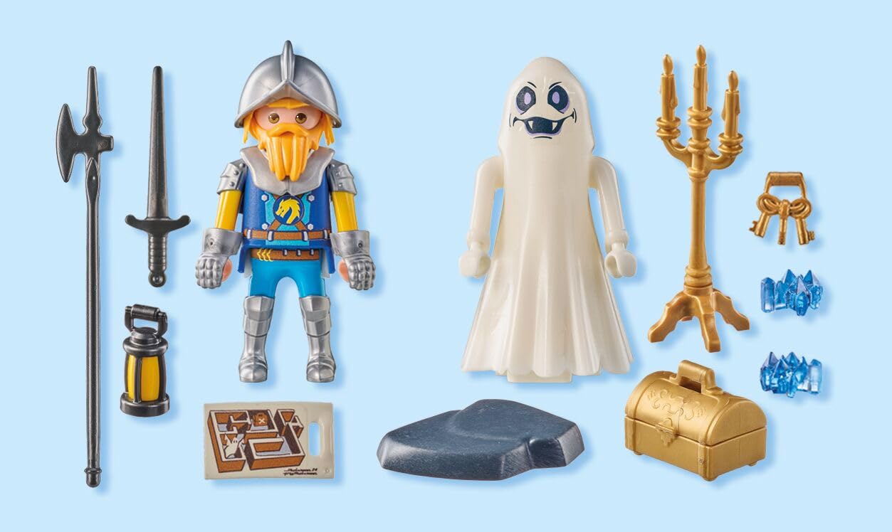 PLAYMOBIL | Novelmore | Duch zamku i rycerz | Zabawki dla dzieci od 4. roku życia | 71797