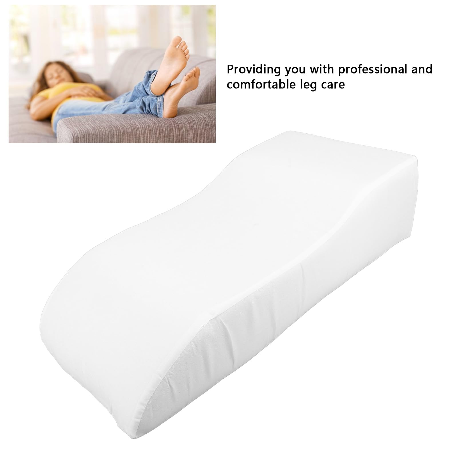 Almohada Elevadora de Piernas, Cojín Ergonómico para Soporte de Piernas con Funda Extraíble para Uso Doméstico y Salones de Belleza