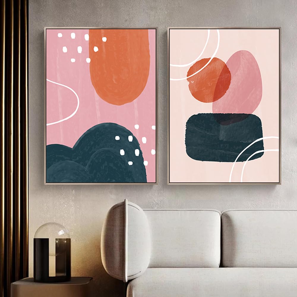 WUHBCZ Canvas Paints,Geometry Shapes Canvas Poster Wall Art Prints Painting Pictures Minimalist Nordic for Living Room Bedroom Home Decoration Artwork-60 * 70cm*2PCS (No Frame)