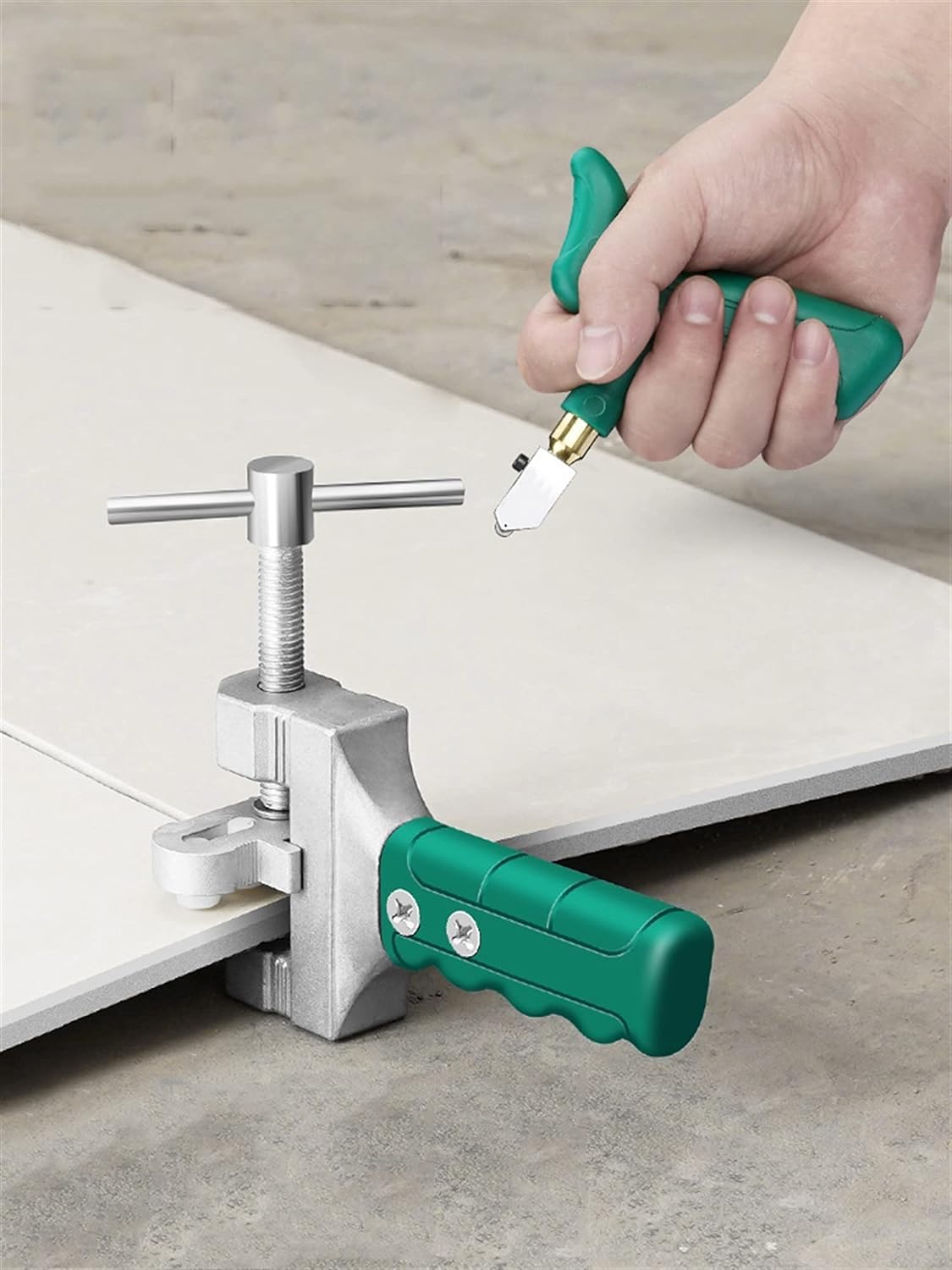 AASONS Easy To Use Glass Cutter Diamond Glass Cutter Set Professional Glass Cutter Set For Glass Tile Cutting Tile Cutter Manual Glass Tile Breaking Tool | Ceramic Tile Glass Cutting Combination Kit 4