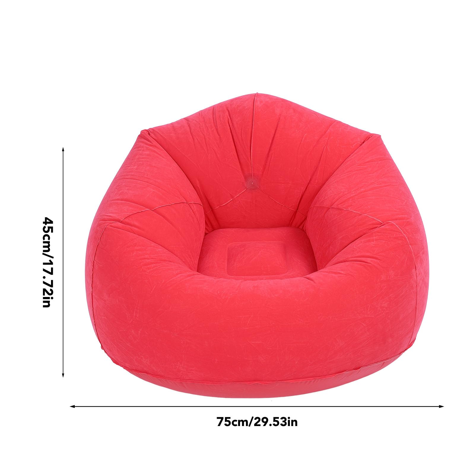 Inflatable Lounge Chair, 80kg Load Portable Blow Up Sofa Lazy Couch, 29.53x29.53x17.72inch Inflated Size - Image 2