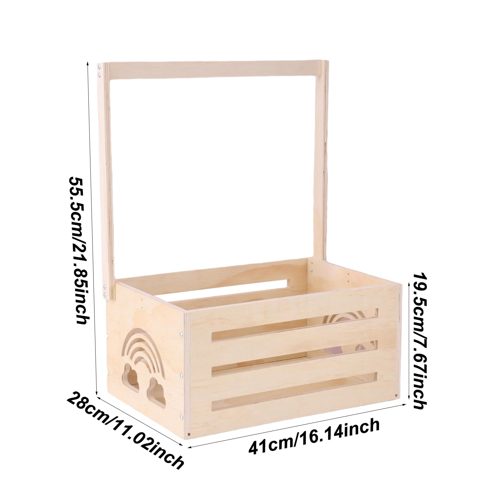 Armoire en bois pour baby shower – Élégante boîte pour baby shower, crochet en bois polyvalent pour bébé | Armoire avec poignée, panier à linge de grande capacité pour couches et serviettes de bain