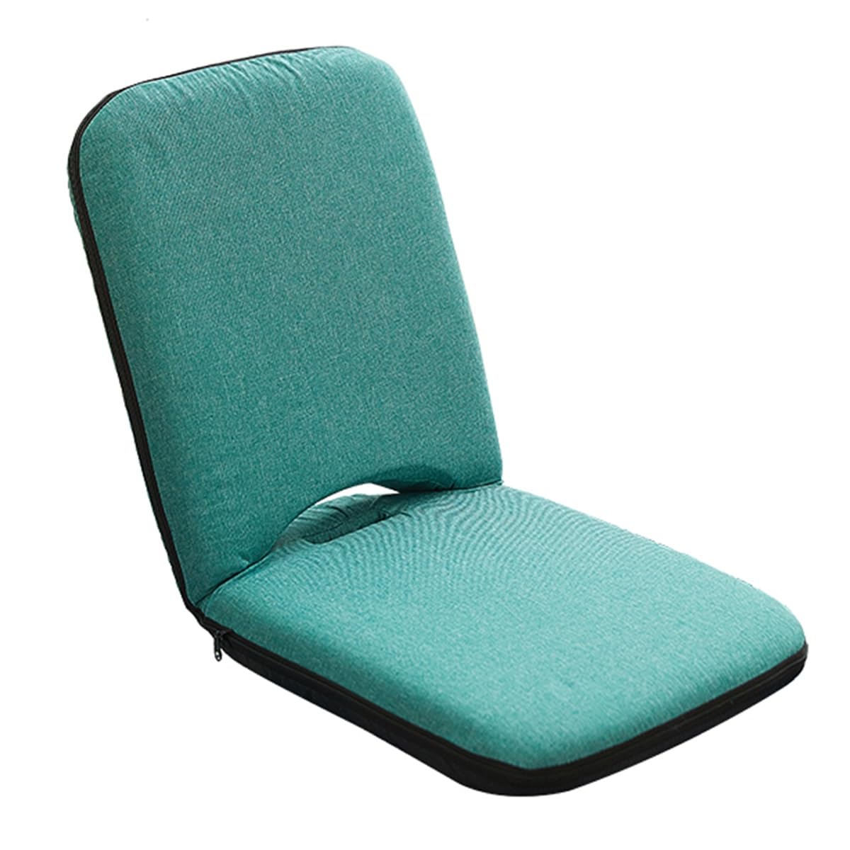 Silla De Meditación Plegable con Respaldo para Adultos, Silla De Piso Japonesa Acolchada con 5 Posiciones Ajustables para Sentarse, Jugar, Leer, Mirar, Hacer Yoga,/Green-One Size