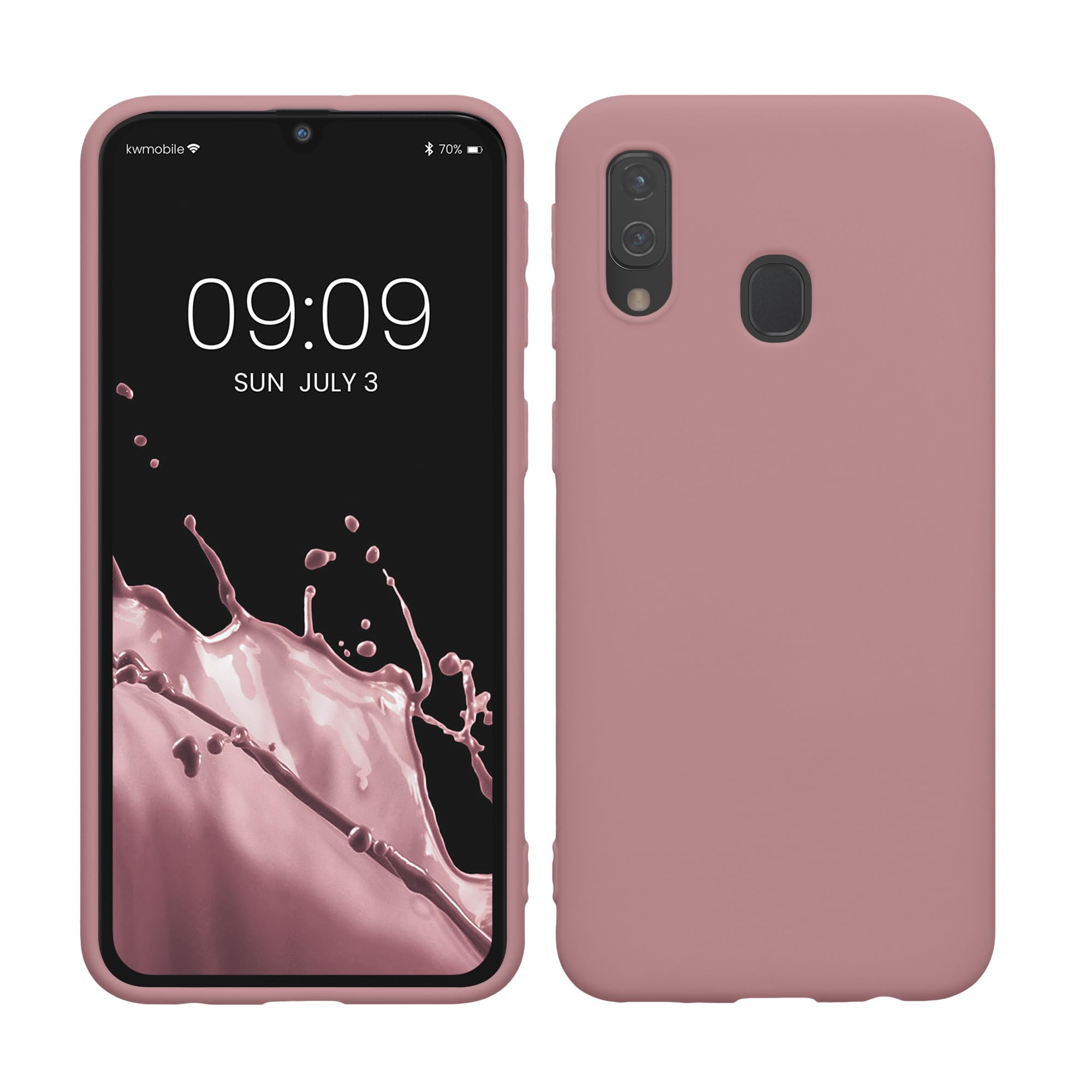 kwmobile Case Compatible with Samsung Galaxy A40 Case Soft Slim  Protective TPU Silicone Cover Dusty Pink