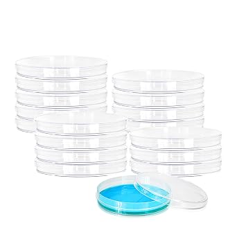 PEKYBIO Sterile Plastic Petri Dishes with Lid, 90mm Dia x 15mm Deep, 120 Pack