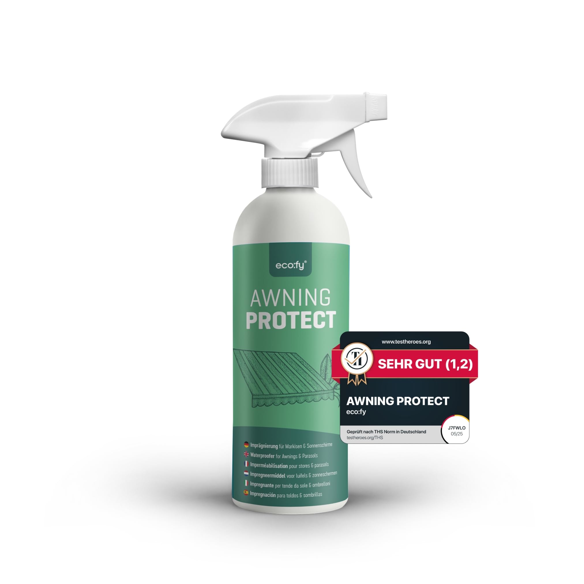 eco:fy Awnings and Parasol Waterproofing Spray Awning Protection Against Moisture and Dirt UV-Stable (0.5 Litres)