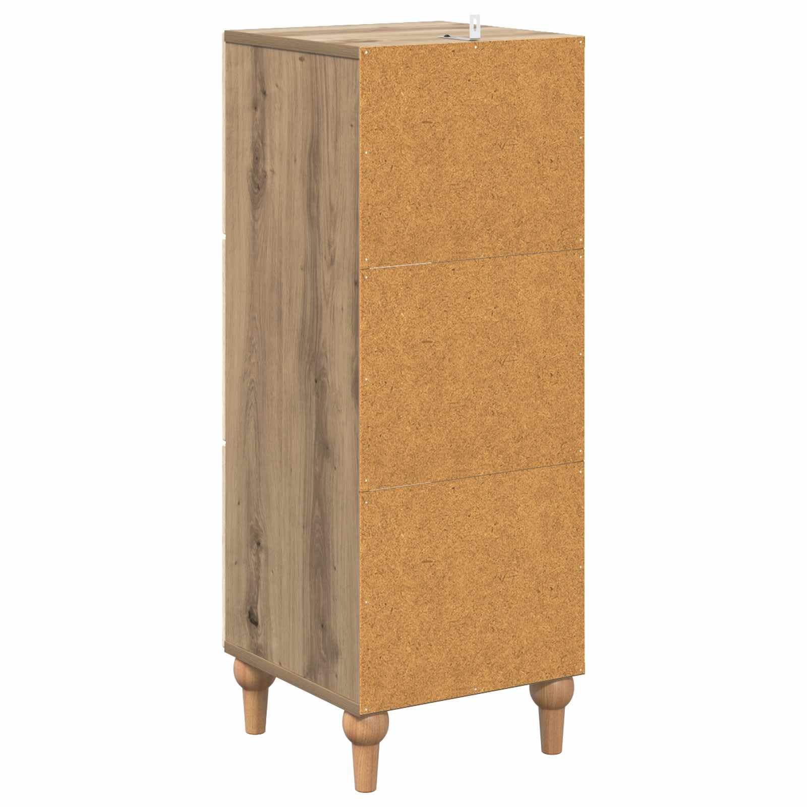 Cassettiera in rovere Artisan, 33 x 34,5 x 90 cm, con 3 cassetti, cassettiera per soggiorno, ufficio, corridoio, ordine e conservazione