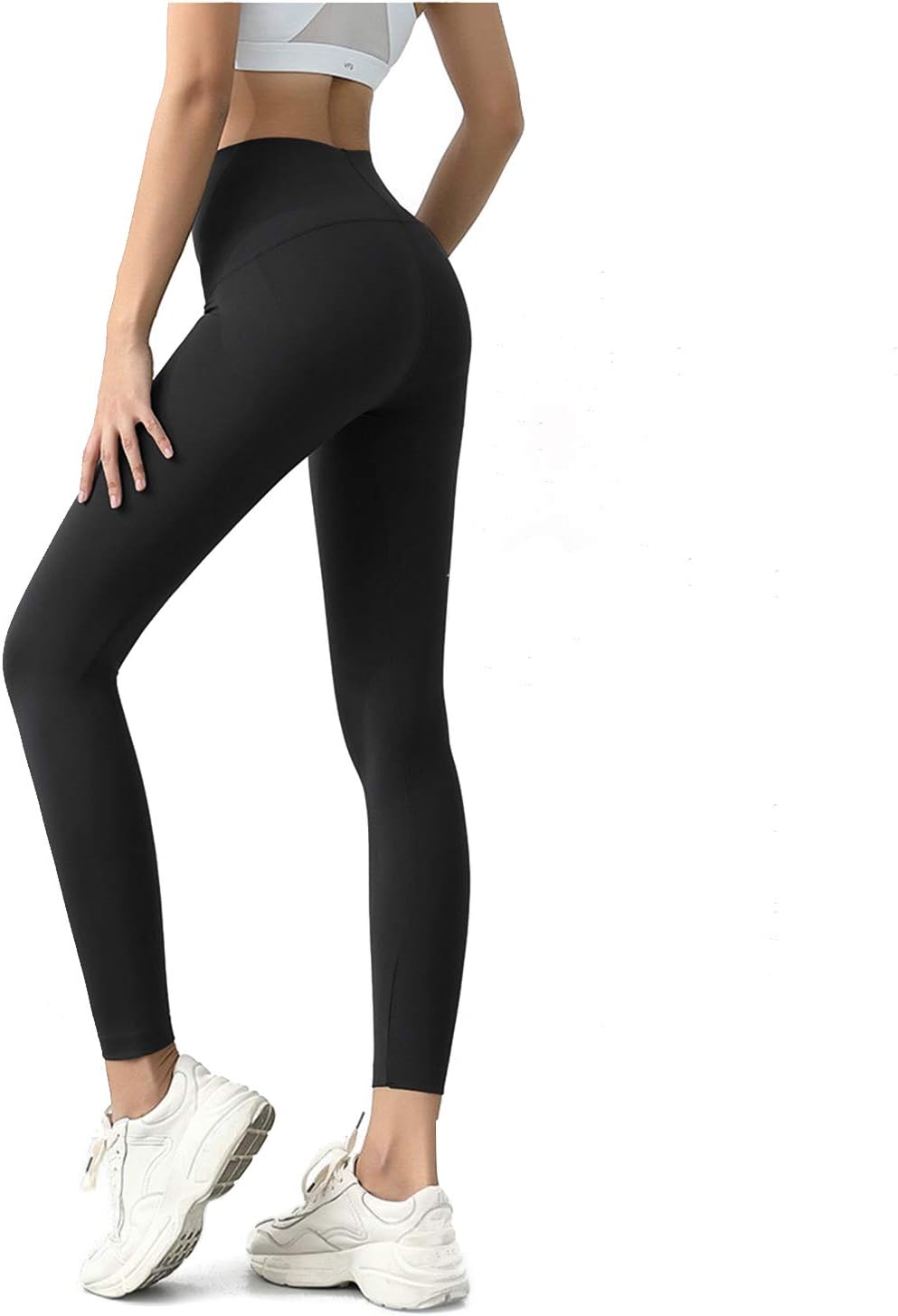 LOFFUWomen sauna suits,Neoprene Pants Hot Thermo Sweat Leggings (Black, L)