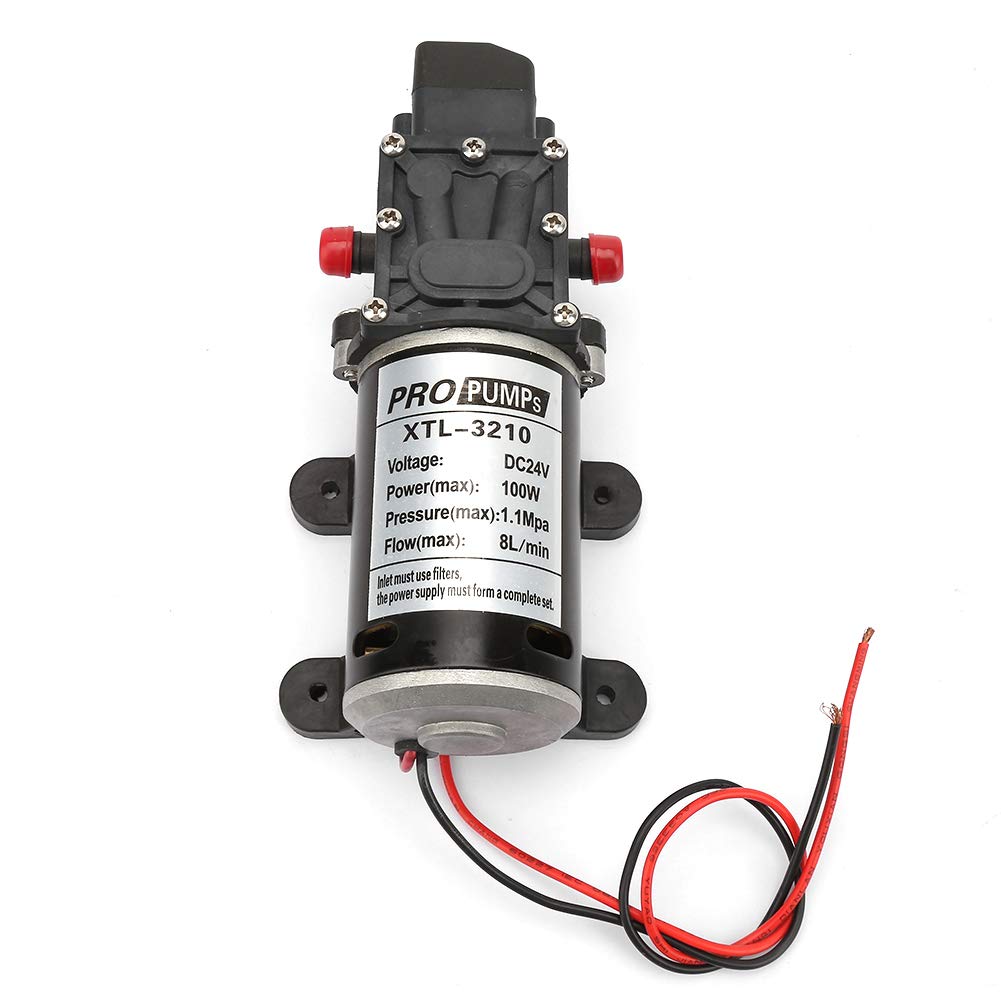Bomba de Microdiafragma 24V 100W 8L/M Alta Presión Interruptor Autocebante para Equipos Industriales y Limpieza