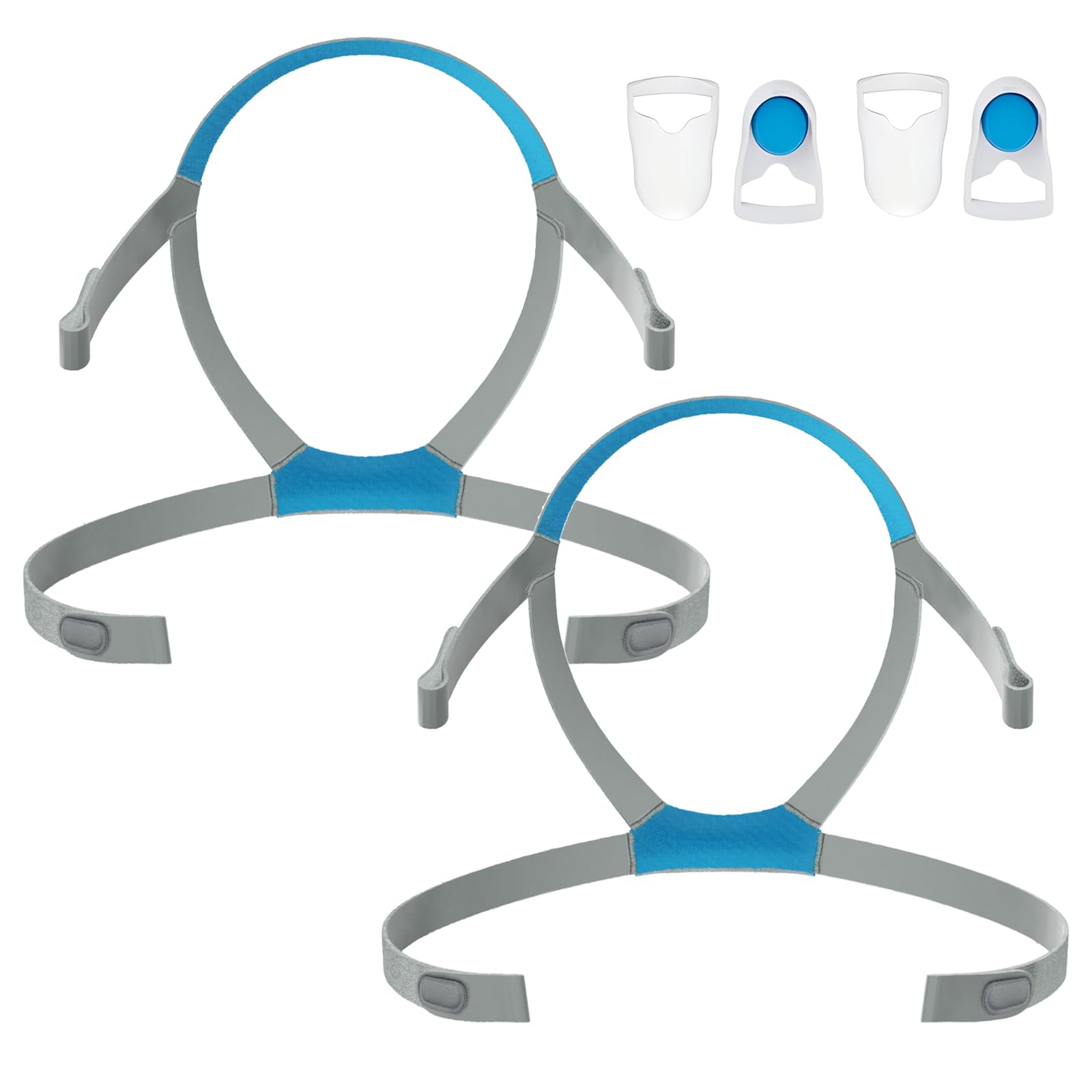 2 Packs Replacement Headgear for AirFit F40 with Clips-M, Headgear Strap for Airfit F40-Adjustable Better Seal, Standard Medium Size
