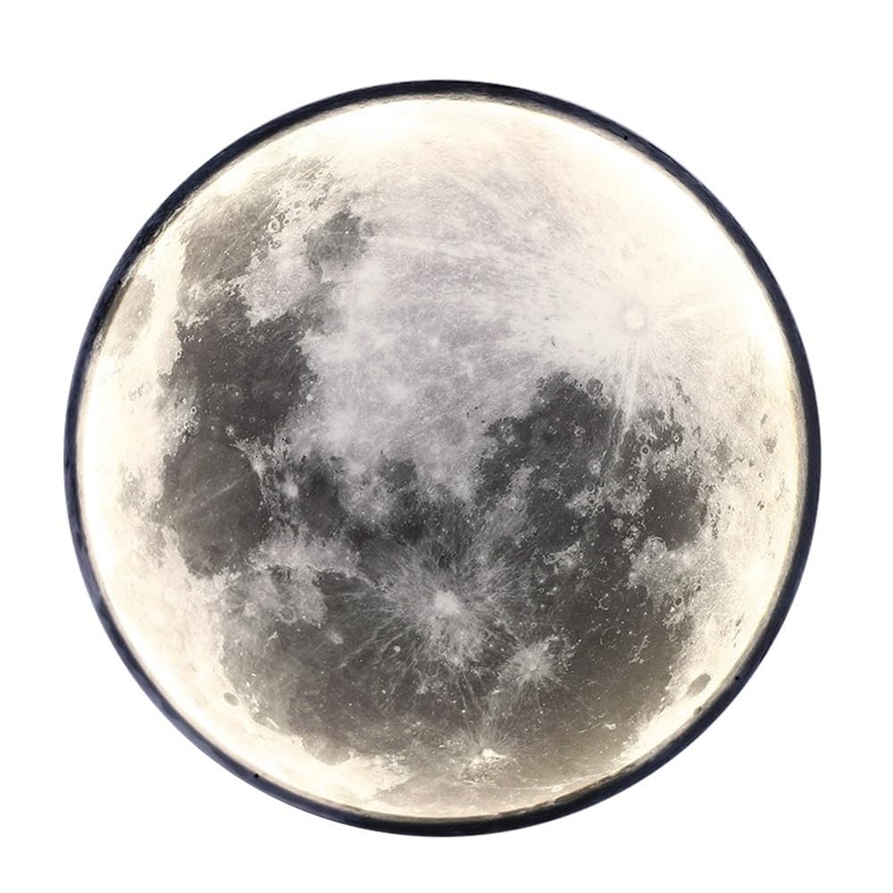 OZBMA Acrylic Moon Wall Lamp Modern Simple Round Light LED Dimmable Sconce for Living Room Hallway Foyer Bedroom Bedside Lantern