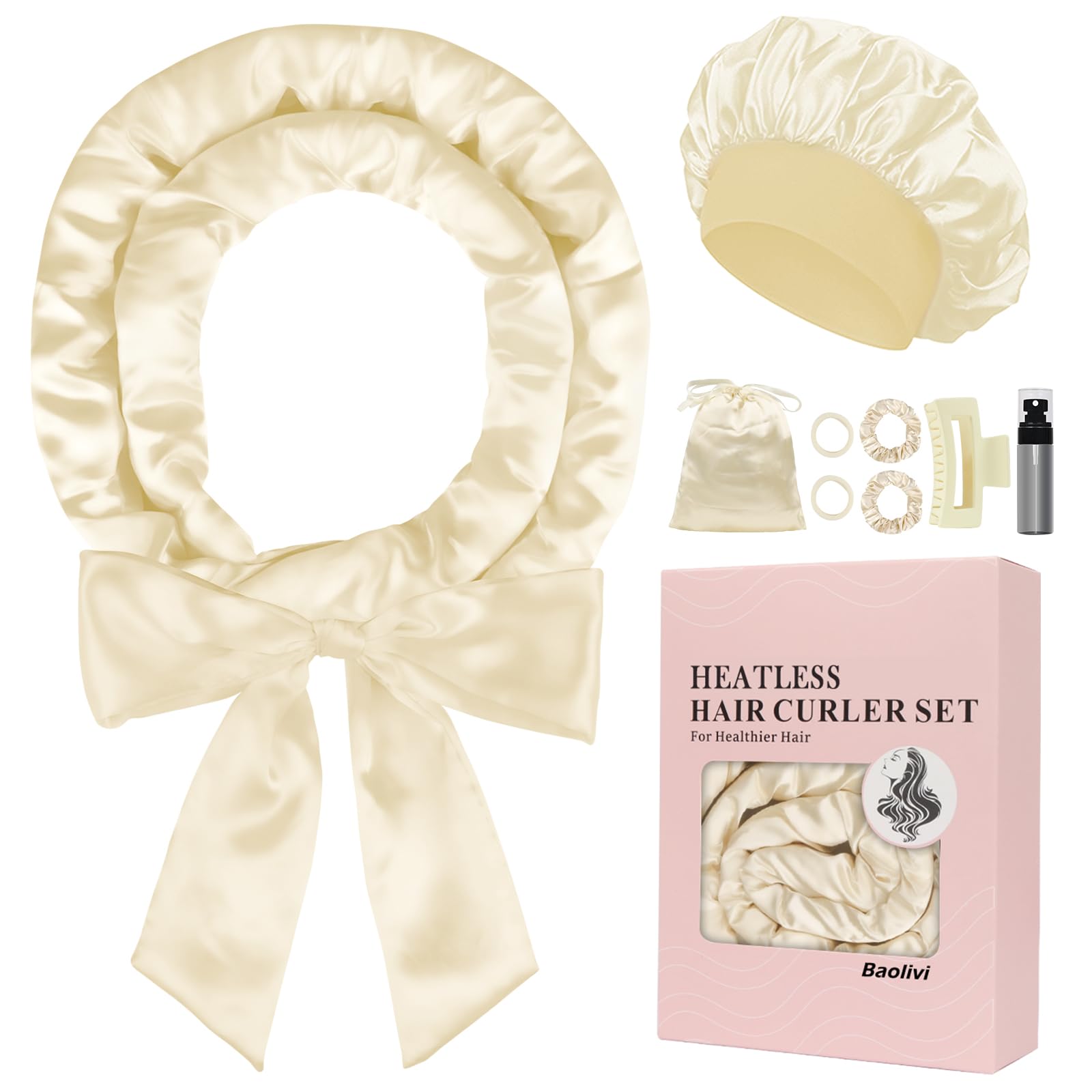 Baolivi Satin Heatless Hair Curlers No Heat