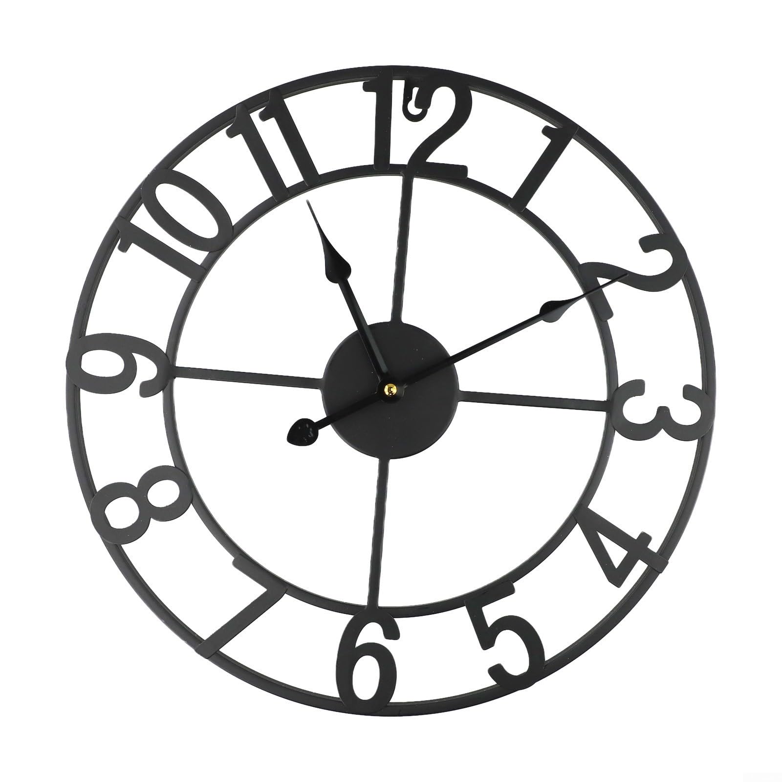Horloge murale vintage en métal HpLive grand format pour le jardin