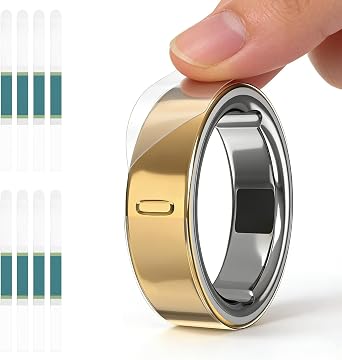 Ultra-Thin Clear Cover for Oura Ring Gen 4/4 Ceramic/Gen 3, Invisible Anti-Scratch Protective Film, Slim Smart Ring Protector Skin Accessories for Men Women 8Pack, Size 6/7/8