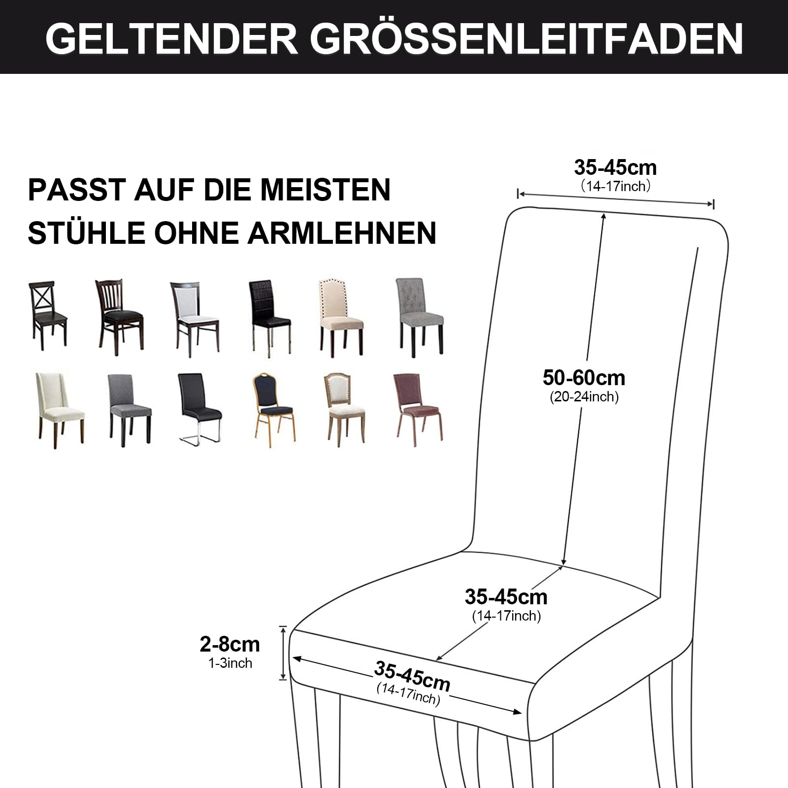 Alishomtll Stretch Stuhlhussen Hochflor Hussen Schwingstuhl 6er Set Schwarz