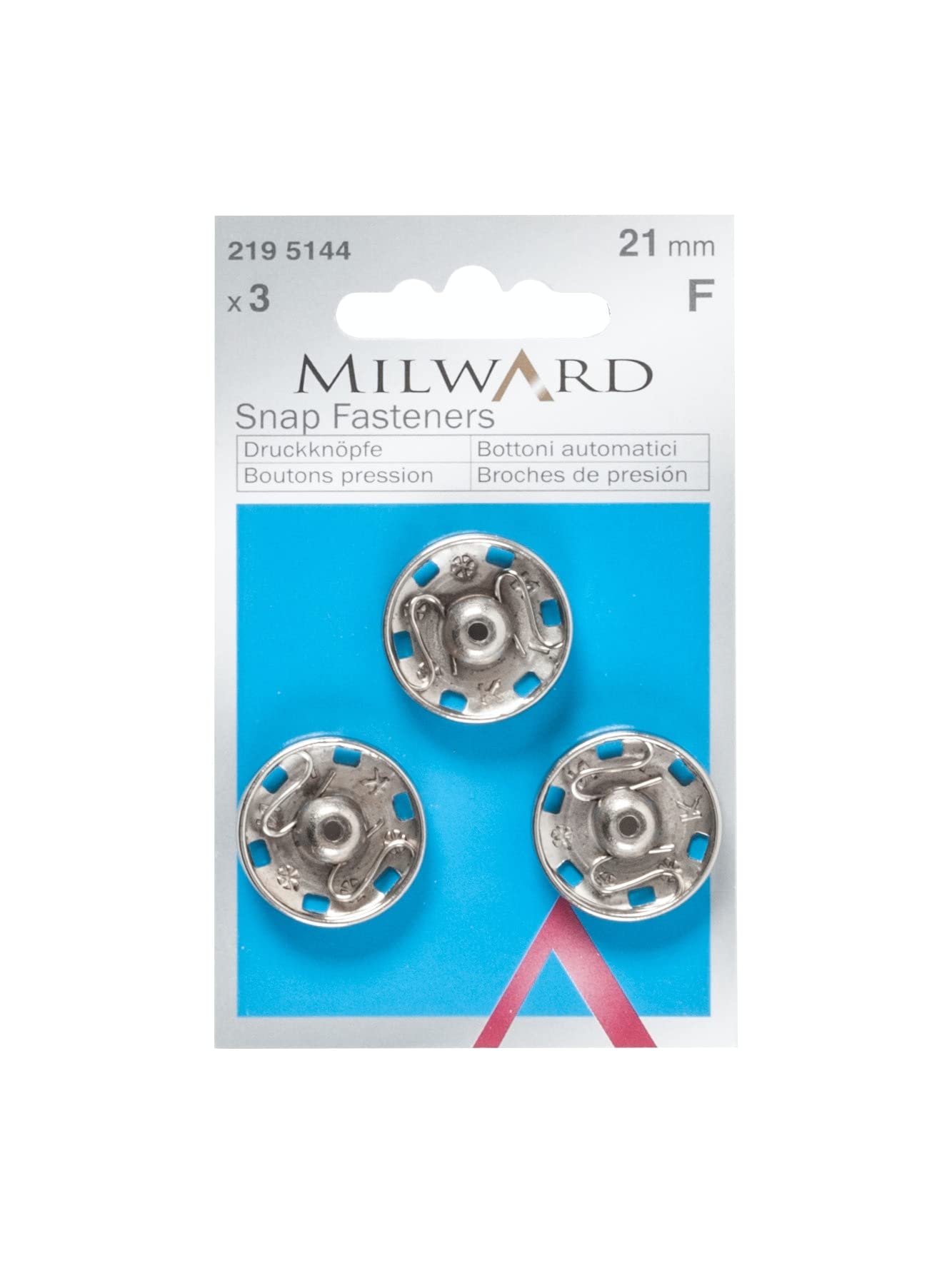 Milward Snap Fasteners - X 21Mm Brass Size 3
